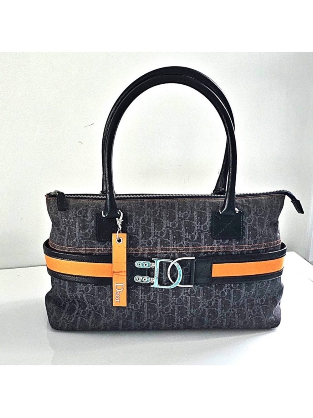 DIOR Christian Dior Denim Blue Trotter Flight Bag - Picture 2 of 15